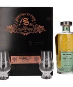 Signatory: 30TH ANNIVERSARY Mosstowie 45 Years - Distilled 1973 | 0.7L, 51.6% with Wood Box, 2 Glasses
