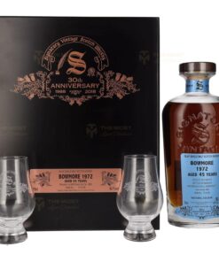 Signatory: 30TH ANNIVERSARY Bowmore 45 Years - Distilled 1972 | 0.7L, 46.7% with Wood Box, 2 Glasses