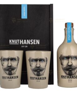 Knut Hansen: Dry Gin | 0.5L, 42% with Wood Box, 2 Ceramic Cups