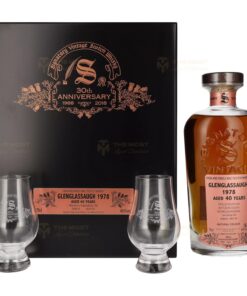 Signatory: 30TH ANNIVERSARY Glenglassaugh 40 Years - Distilled 1978 | 0.7L, 40.9% with Wood Box, 2 Glasses